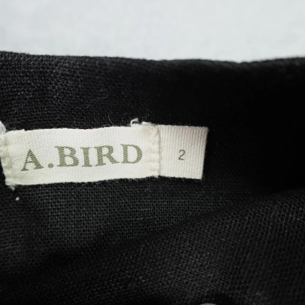 A.Bird Ruffle Outfit Set Girls 2/3 Cream Black Boutique Linen Lacy Pant